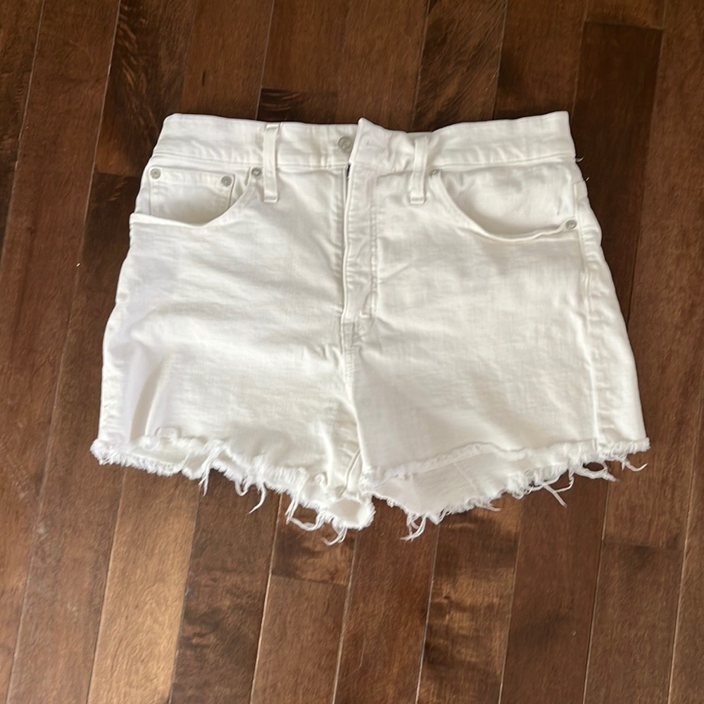 Madewell white cut off shorts